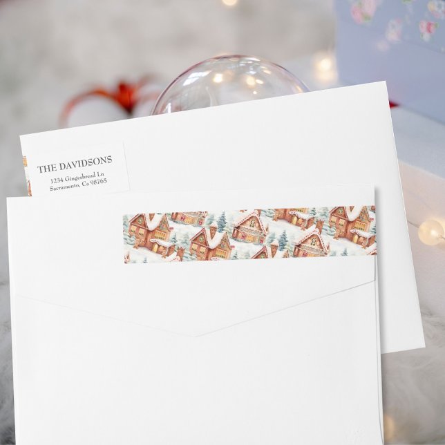 Gingerbröd Helgdag jul Mönster Etikettband (Skapare uppladdad)
