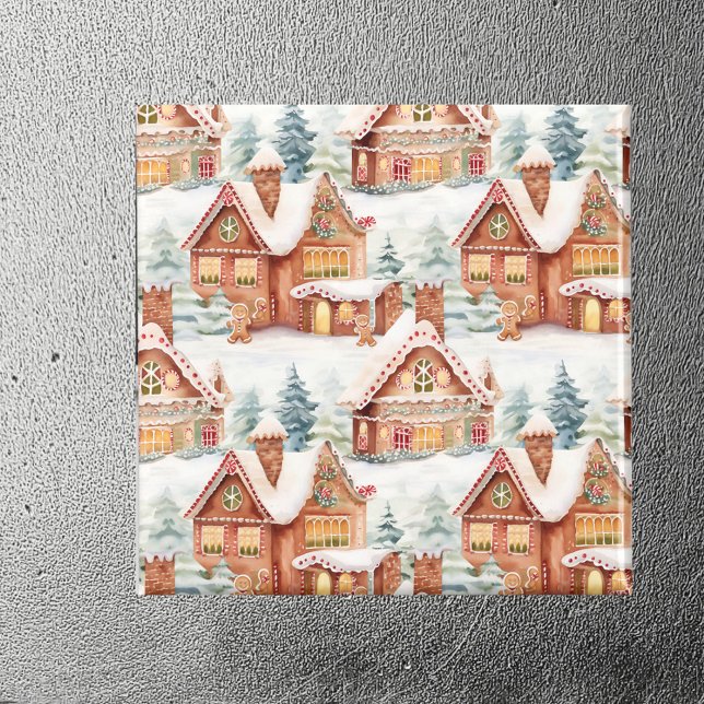 Gingerbröd Helgdag jul Mönster Magnet (Skapare uppladdad)