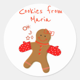 Gingerbröd Homemade Bakery-etikett Runt Klistermärke