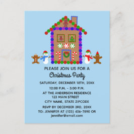 Gingerbröd House #1-vykort för inbjudan Vykort