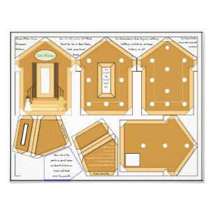 Gingerbröd House 1st Home Ram Ornament Craft Fototryck