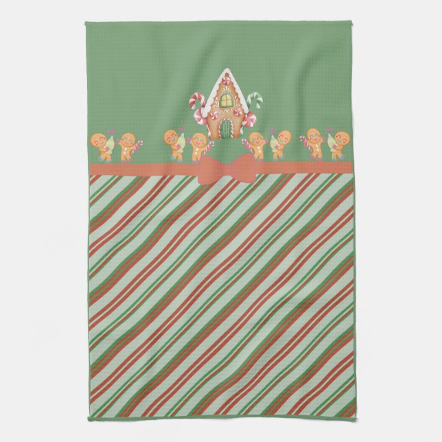 Gingerbröd House and Pepparkaksgubbes Kitchen Towe Kökshandduk (Vertikal)
