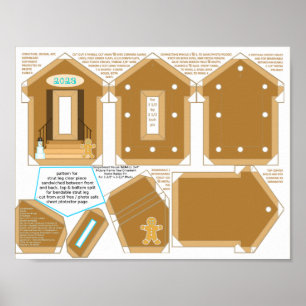 Gingerbröd House Blue 2023 Photo Ram Printable Poster
