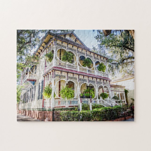 Gingerbröd House Charming Savannah Photo Puzzle Pussel (Horisontell)