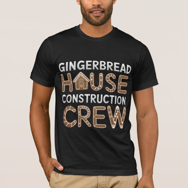 Gingerbröd House Construction Crew Digital Art T Shirt (Framsida)