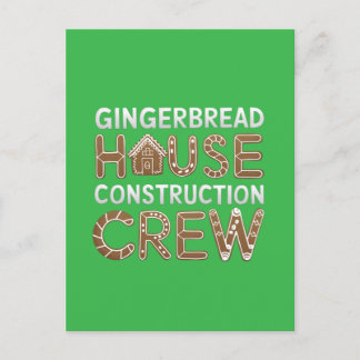 Gingerbröd House Construction Crew Digital Art Vykort