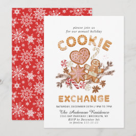 Gingerbröd House Cookie Exchange jul Party Inbjudningar