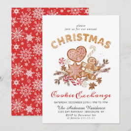Gingerbröd House Cookie Exchange jul Party Inbjudningar