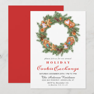 Gingerbröd House Cookie Exchange jul Party Inbjudningar