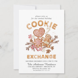 Gingerbröd House Cookie Exchange jul Party Inbjudningar