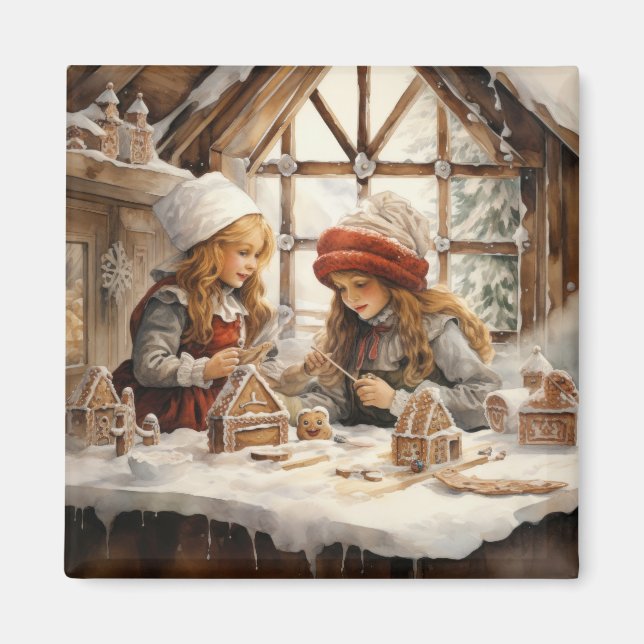 Gingerbröd House Cookies Land Kitchen Girls Magnet (Framsidan)