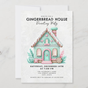 Gingerbröd House Decorating Party Inbjudningar