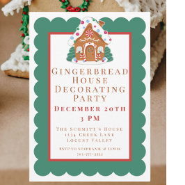 Gingerbröd House Decorating Party Inbjudningar