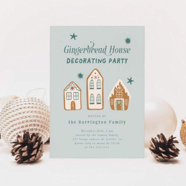 Gingerbröd House Decorating Party Inbjudningar (Skapare uppladdad)