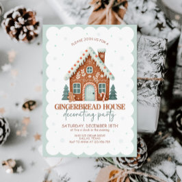 Gingerbröd House Decorating Party Inbjudningar