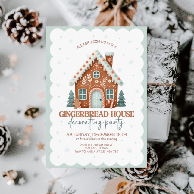 Gingerbröd House Decorating Party Inbjudningar (Skapare uppladdad)