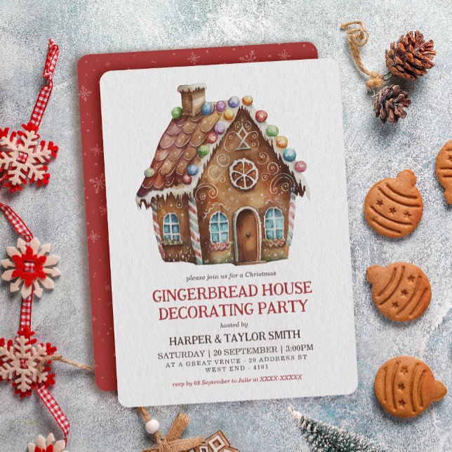 Gingerbröd House Decorating Party Inbjudningar (Skapare uppladdad)
