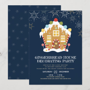 Gingerbröd House Decororating Party Inbjudningar