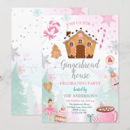 Gingerbröd House Decororation Party Inbjudan Cooki