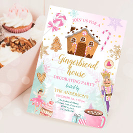 Gingerbröd House Decororation Party Inbjudan Cooki
