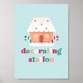 Gingerbröd House Decororation Party Sign Poster