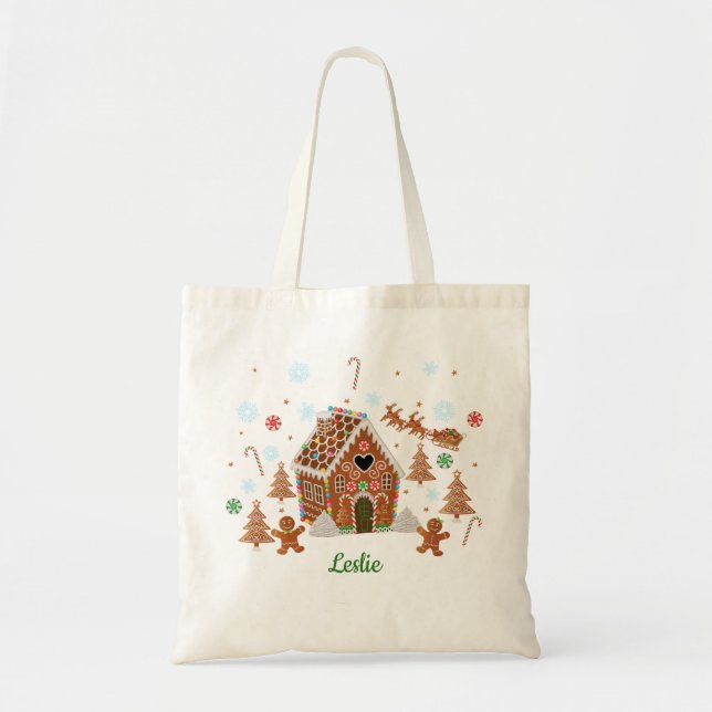 Gingerbröd House Decororation Party Tote Bag Tygkasse (Framsidan)