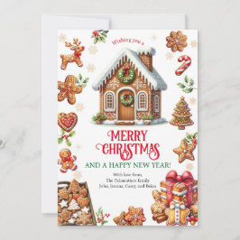 Gingerbröd House Decororto jul Party Julkort