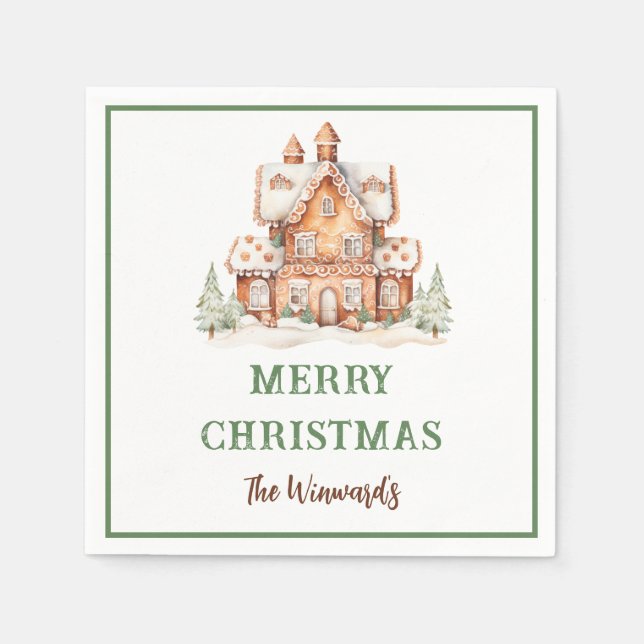 Gingerbröd House Decororto jul Party Pappersservett (Framsidan)