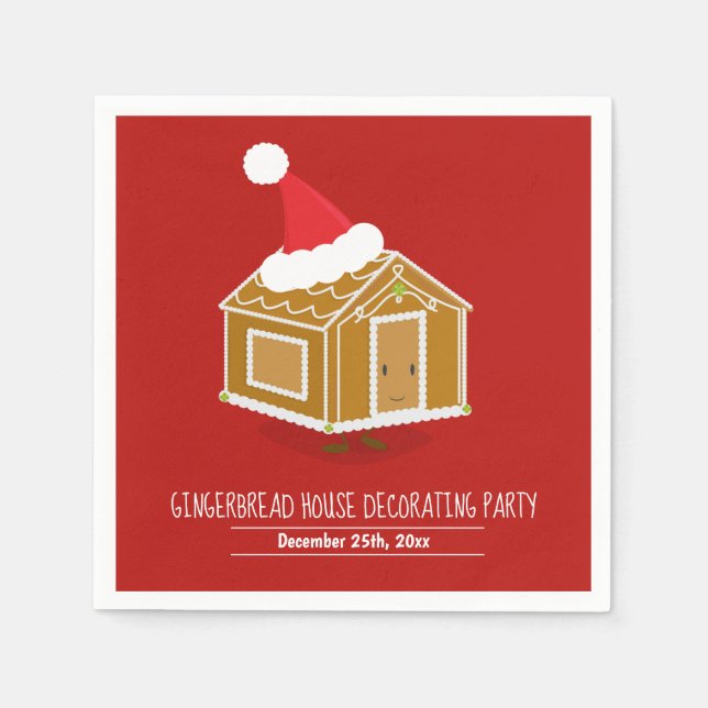 Gingerbröd House Decororto jul Party Pappersservett (Framsidan)
