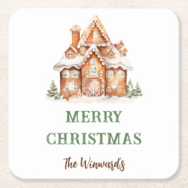 Gingerbröd House Decororto jul Party Underlägg Papper Kvadrat