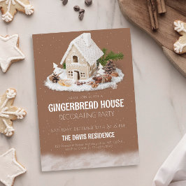 Gingerbröd House Decorortor Party jul Inbjudningar