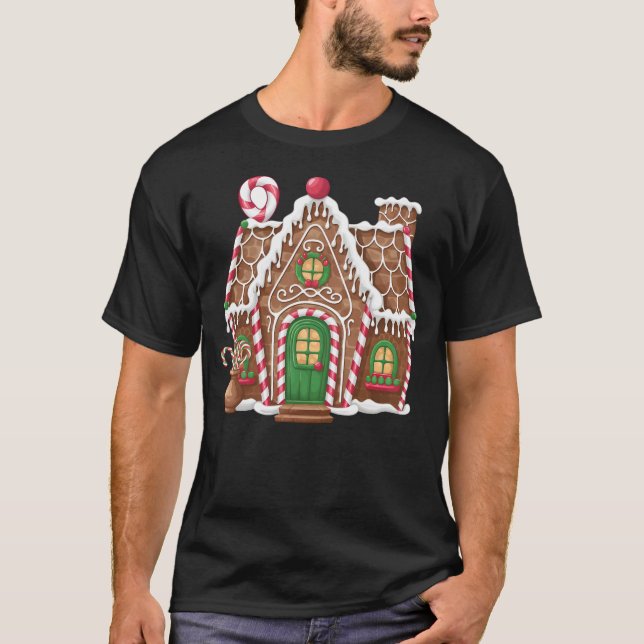 Gingerbröd House Design T-Shirt (Framsida)