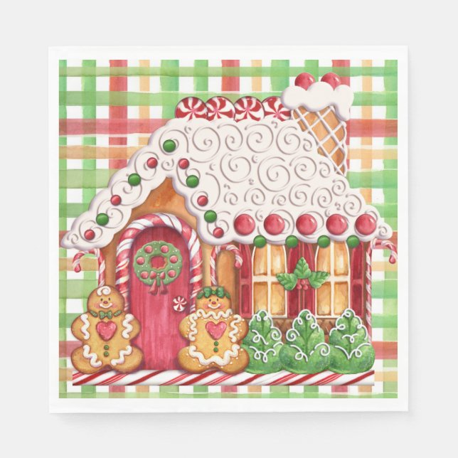 Gingerbröd House Gingerbröd Family Napkin Pappersservett (Framsidan)