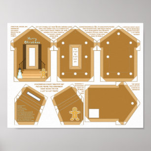 Gingerbröd House God jul DIY Photo Ram Poster