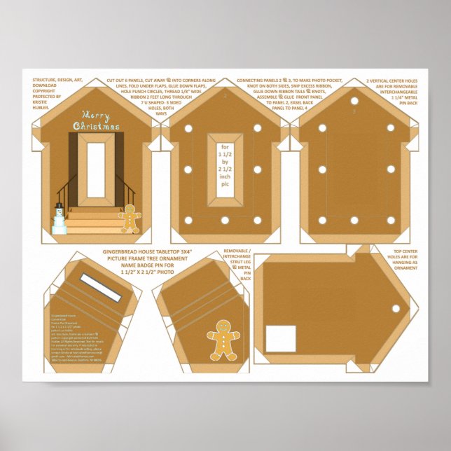 Gingerbröd House God jul DIY Photo Ram Poster (Framsidan)