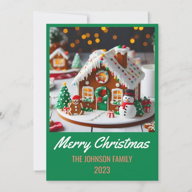 Gingerbröd House - God jul Julkort (Framsida)