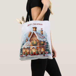 Gingerbröd House-Helgdag Tote Bag Tygkasse