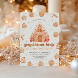 Gingerbröd House-inbjudan till julfest Inbjudningar