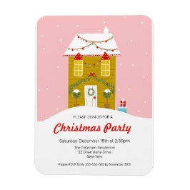 Gingerbröd House-inbjudan till julfest Magnet