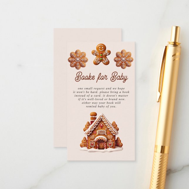 Gingerbröd House jul Cookie Bokar för Baby Tilläggskort (Fram/Back In Situ)