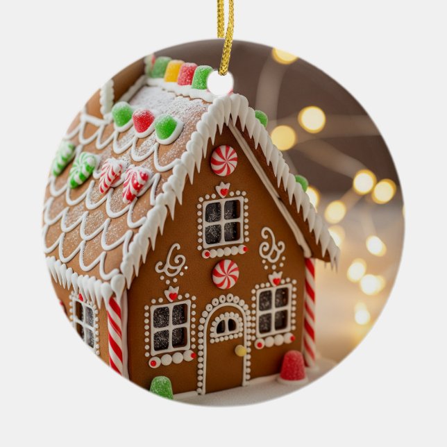 Gingerbröd House jul Ornament (Framsidan)