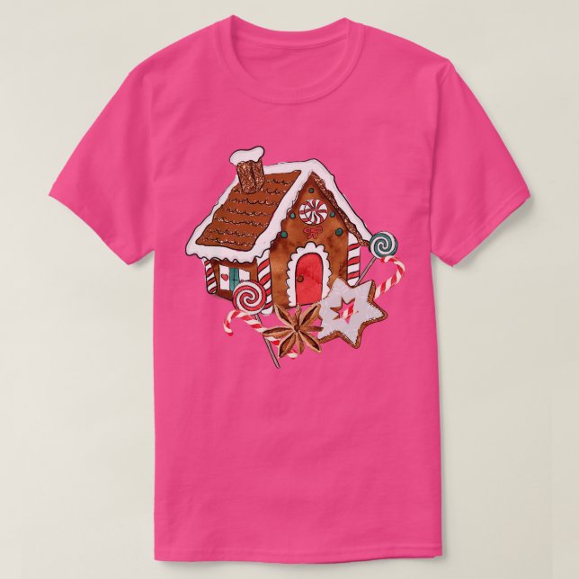 Gingerbröd House julklapp T Shirt (Design framsida)