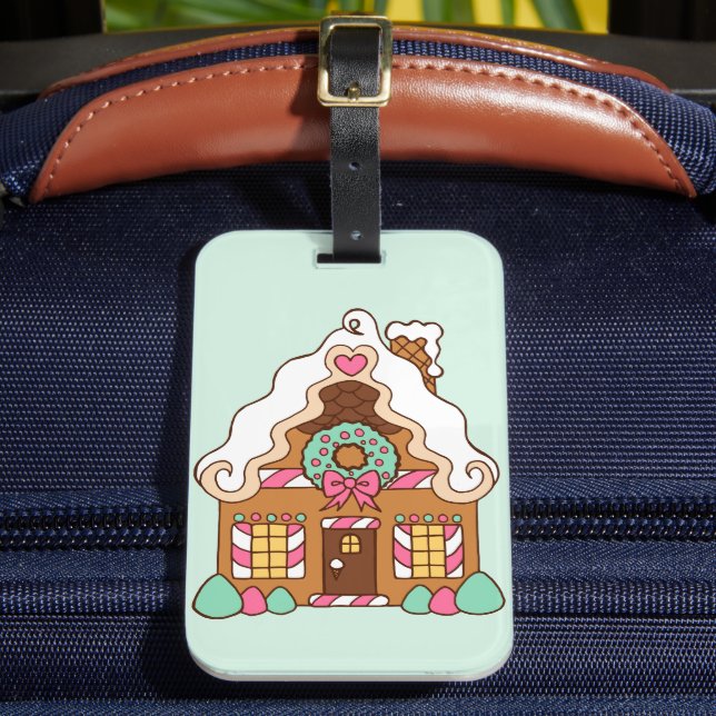 Gingerbröd House Luggage Tag Bagagebricka (Framsida Insitu 2)