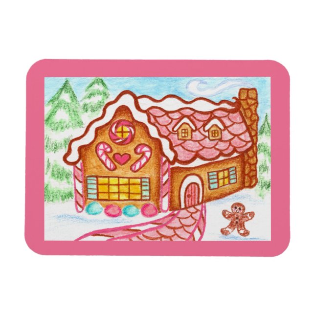Gingerbröd House Magnet (Horisontell)