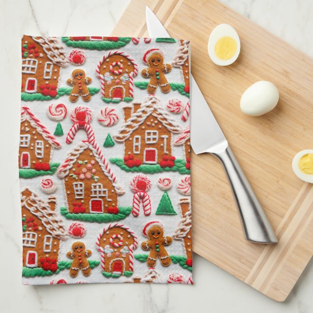 Gingerbröd House Needlework jul-Helgdagar Kökshandduk (Vikt i Fjärdedel)