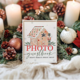 Gingerbröd House Nutcracker Guest Bok Bord Poster