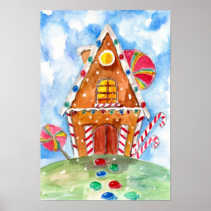 Gingerbröd House och Lollipops Poster