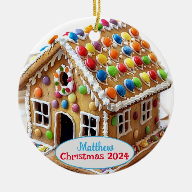 Gingerbröd House Personlig jul Ornament (Framsidan)
