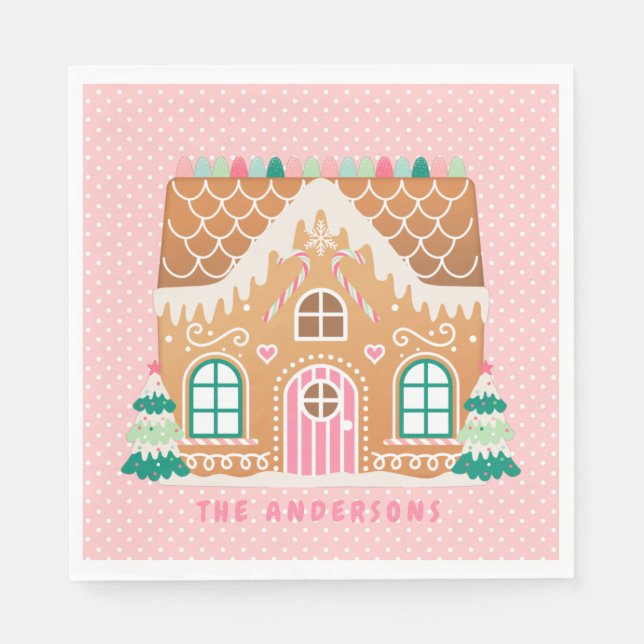 Gingerbröd House | Personlig Napkins Pappersservett (Framsidan)