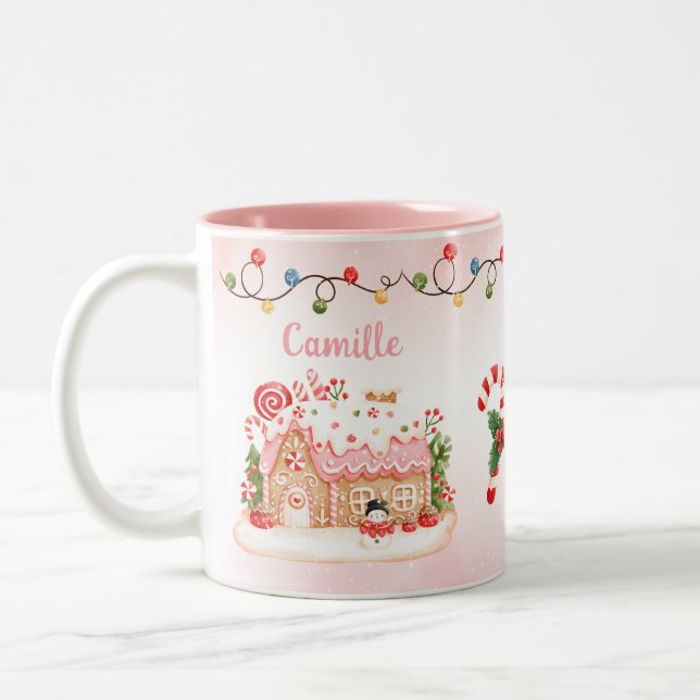 Gingerbröd House-Personligen Jul Två-Tonad Mugg (Vänster)